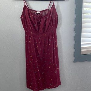 A burgundy dress with flowers from cotton on